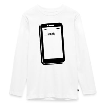 smartphone_1_f1 - Teenager Premium Organic Long Sleeve Shirt - white - Front - AI Model Kid Female (0cm)