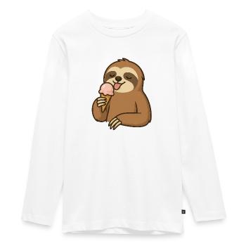 Paresseux à la glace - T-shirt manches longues Premium Ado - blanc - Devant - AI Model Kid Female (0cm)