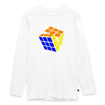 Rubik's Cube gleich geschafft - Teenager Premium Bio Langarmshirt - Weiß - Vorne - AI Model Kid Female (0cm)