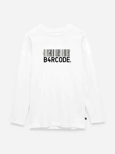 B4RCODE. Bamboo black - Teenager Premium Bio Langarmshirt - Weiß