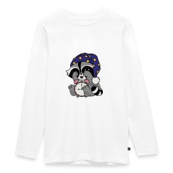 Blottit le raton laveur comme un lève-tard - T-shirt manches longues Premium Ado - blanc - Devant - AI Model Kid Female (0cm)