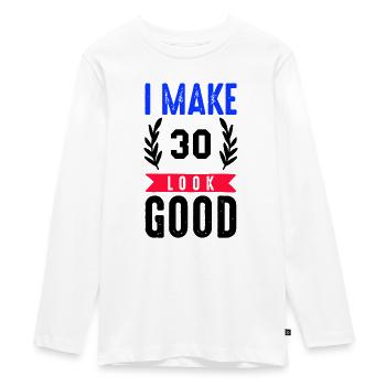 look good 30 - Teenager Premium Bio Langarmshirt - Weiß - Vorne - AI Model Kid Female (0cm)