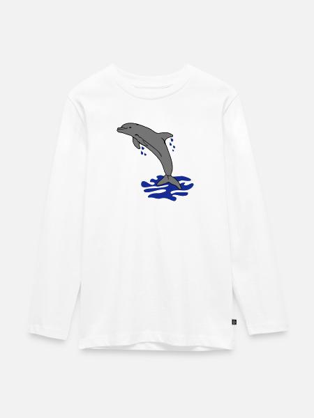 dauphin sautant dauphin sautant dolphin - T-shirt manches longues Premium Ado - blanc