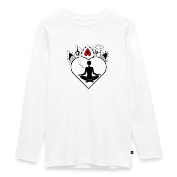 Mon cœur bat pour le yoga et la méditation - T-shirt manches longues Premium Ado - blanc - Devant - AI Model Kid Female (0cm)