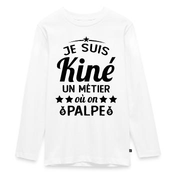 Cadeau Je suis Kiné Humour Citation - T-shirt manches longues Premium Ado - blanc - Devant - AI Model Kid Female (0cm)