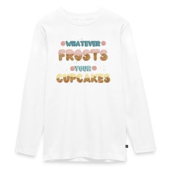 What’re frosts your cupcakes - Teenager Premium Organic Long Sleeve Shirt - white - Front - AI Model Kid Female (0cm)
