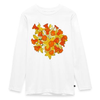 Bouquet de fleurs jonquilles - T-shirt manches longues Premium Ado - blanc - Devant - AI Model Kid Female (0cm)