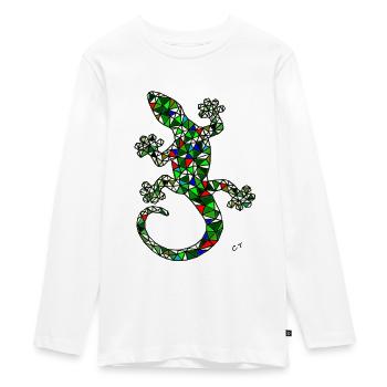 lézard - T-shirt manches longues Premium Ado - blanc - Devant - AI Model Kid Female (0cm)