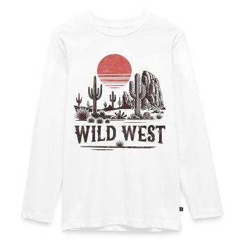 Wilder Westen - Teenager Premium Bio Langarmshirt - Weiß - Vorne - AI Model Kid Female (0cm)