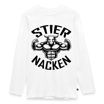 Bull's Neck - Teenager Premium Organic Long Sleeve Shirt - white - Front - AI Model Kid Female (0cm)