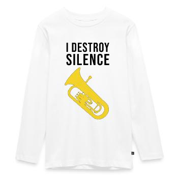 Euphonium - I DESTROY SILENCE - T-shirt manches longues Premium Ado - blanc - Devant - AI Model Kid Female (0cm)