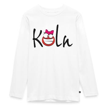 Cologne Smile: Fröhliches Köln Design für Mädchen - Teenager Premium Bio Langarmshirt - Weiß - Vorne - AI Model Kid Female (0cm)