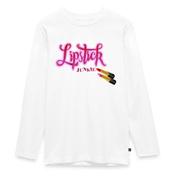 Lippenstift verliebt - Teenager Premium Bio Langarmshirt - Weiß - Vorne - AI Model Kid Female (0cm)