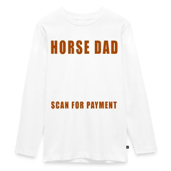 Horse Dad Scan For Payment Father Day Rodeo Tee - Teenager Premium Organic Long Sleeve Shirt - white - Front - AI Model Kid Female (0cm)