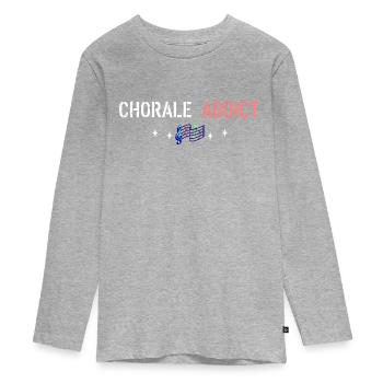 Addict Chor - Teenager Premium Bio Langarmshirt - Grau meliert - Vorne