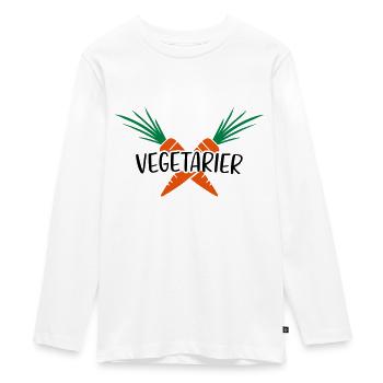 Vegetarier - Teenager Premium Bio Langarmshirt - Weiß - Vorne - AI Model Kid Female (0cm)