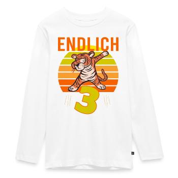 3 Geburtstag Löwe Tiger witzig 3 Jahre Junge - Teenager Premium Bio Langarmshirt - Weiß - Vorne - AI Model Kid Female (0cm)