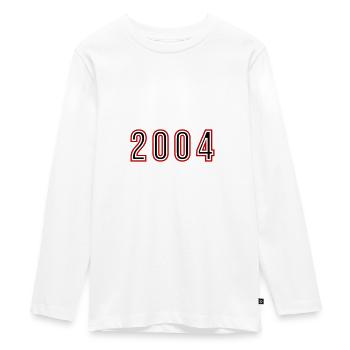 2004 Jahr Zahl - Teenager Premium Bio Langarmshirt - Weiß - Vorne - AI Model Kid Female (0cm)