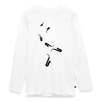 Symbole de trompette - T-shirt manches longues Premium Ado - blanc - Devant - AI Model Kid Female (0cm)