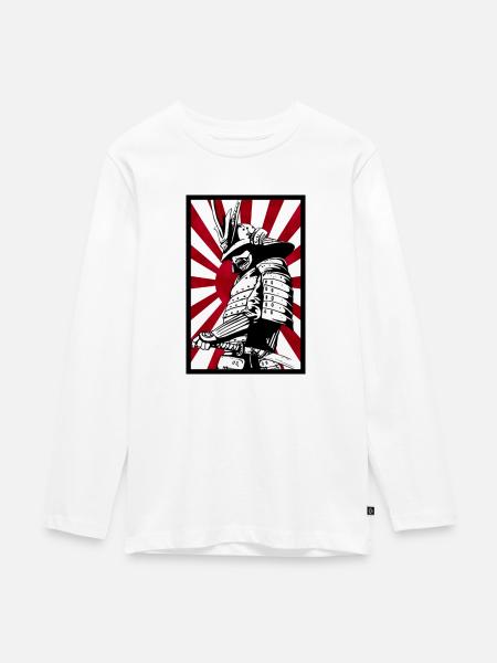 Japan Samurai - Teenager Premium Bio Langarmshirt - Weiß