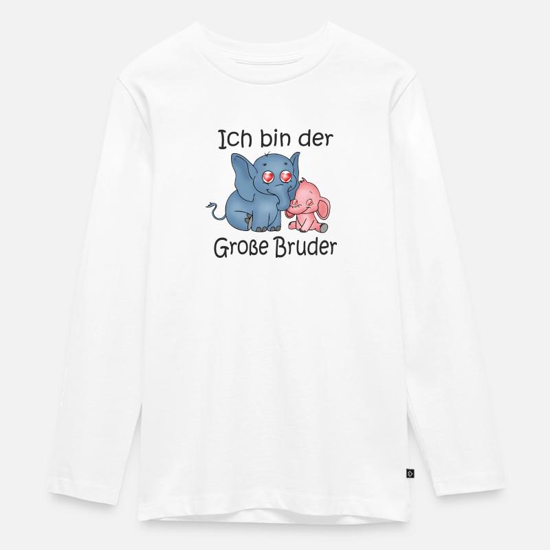 Ich Bin Der Große Bruder - Teenager Premium Bio Langarmshirt - Weiß