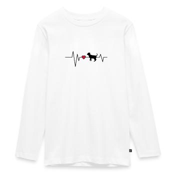 Heartbeat Dog Pup - Teenager Premium Organic Long Sleeve Shirt - white - Front - AI Model Kid Female (0cm)