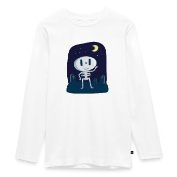 hallowee n721 - Teenager Premium Bio Langarmshirt - Weiß - Vorne - AI Model Kid Female (0cm)