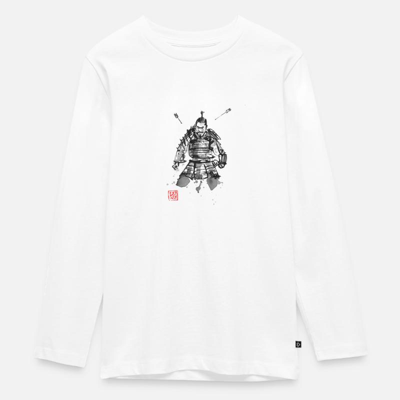 samurai target - T-shirt manches longues Premium Ado - blanc