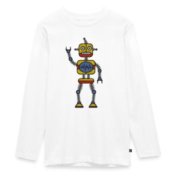 Robot - Teenager Premium Organic Long Sleeve Shirt - white - Front - AI Model Kid Female (0cm)