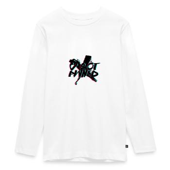 Pwned glitch X - Teenager Premium Bio Langarmshirt - Weiß - Vorne - AI Model Kid Female (0cm)