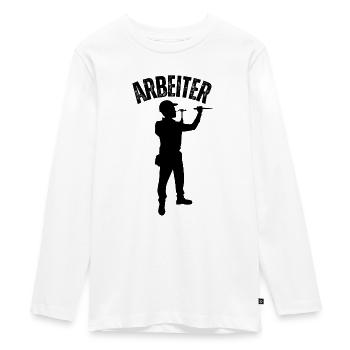 Arbeiter - Teenager Premium Bio Langarmshirt - Weiß - Vorne - AI Model Kid Female (0cm)