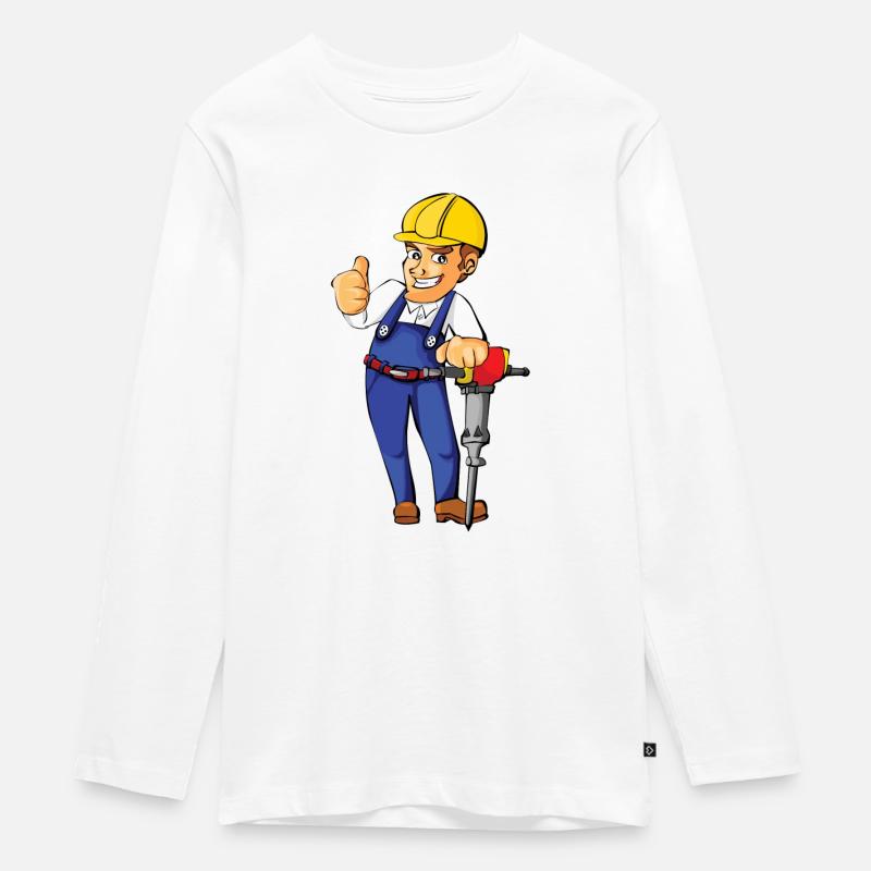 travailleur de la construction travailleur de la construction strassenbau2 - T-shirt manches longues Premium Ado - blanc