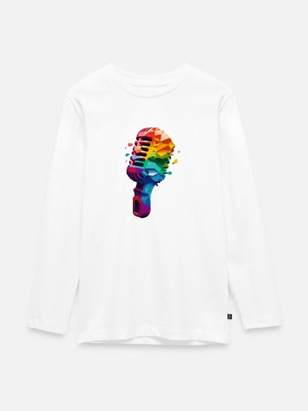 Mikro-Farbe - Teenager Premium Bio Langarmshirt - Weiß