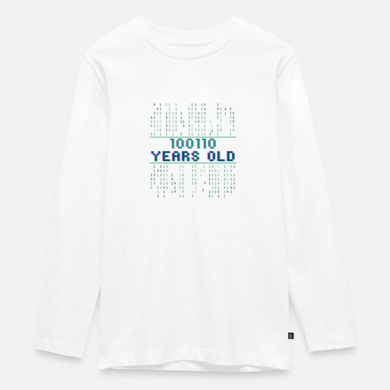 38th Birthday 38 years old Binary Code Coder - Teenager Premium Organic Long Sleeve Shirt - white