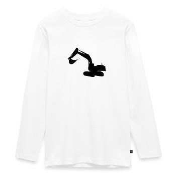 Bagger - Teenager Premium Bio Langarmshirt - Weiß - Vorne - AI Model Kid Female (0cm)