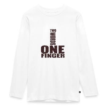 un dedo - Camiseta ecológica prémium de manga larga para adolescentes - blanco - delante - AI Model Kid Female (0cm)