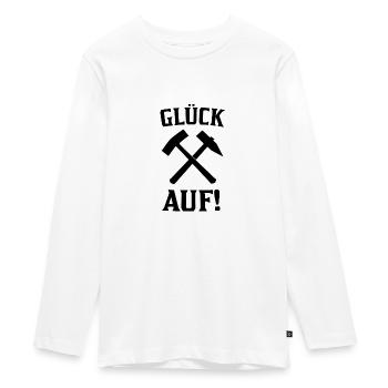 Glück Auf Bergbau Geschenkidee - Teenager Premium Bio Langarmshirt - Weiß - Vorne - AI Model Kid Female (0cm)