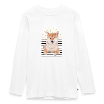 Cool Shiba Inu dog for dog lovers - Teenager Premium Organic Long Sleeve Shirt - white - Front - AI Model Kid Female (0cm)