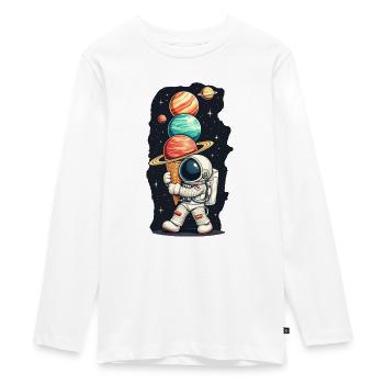 ASTRONAUT - Teenager Premium Bio Langarmshirt - Weiß - Vorne - AI Model Kid Female (0cm)
