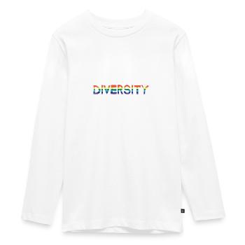 Diversität Vielfalt Regenbogenfahne - Teenager Premium Bio Langarmshirt - Weiß - Vorne - AI Model Kid Female (0cm)