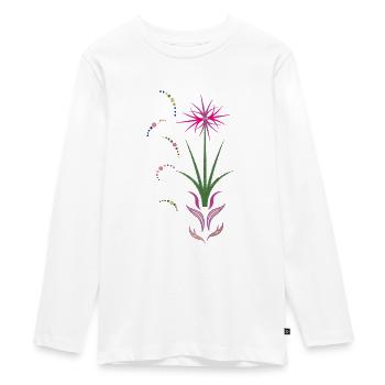 Blumenranke, Ornament - Teenager Premium Bio Langarmshirt - Weiß - Vorne - AI Model Kid Female (0cm)