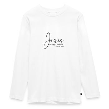 Christian Design Jesus, Waymaker Jesaja 43 Vers - Teenager Premium Bio Langarmshirt - Weiß - Vorne - AI Model Kid Female (0cm)