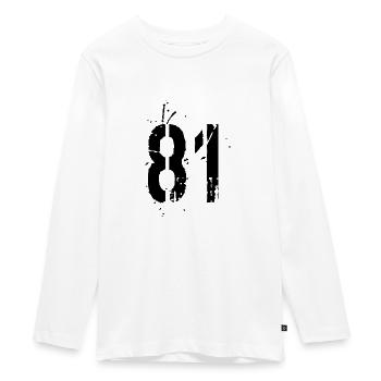 Nummer 81 - Teenager Premium Bio Langarmshirt - Weiß - Vorne - AI Model Kid Female (0cm)