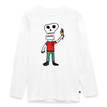iScream SkullHeart - Teenager Premium Bio Langarmshirt - Weiß - Vorne - AI Model Kid Female (0cm)