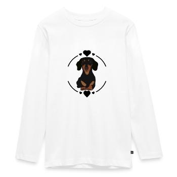 Dachshund Dog Dogs Dackel Hundefreund Hundemensch - Teenager Premium Bio Langarmshirt - Weiß - Vorne - AI Model Kid Female (0cm)