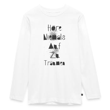 Never stop dreaming - Teenager Premium Organic Long Sleeve Shirt - white - Front - AI Model Kid Female (0cm)