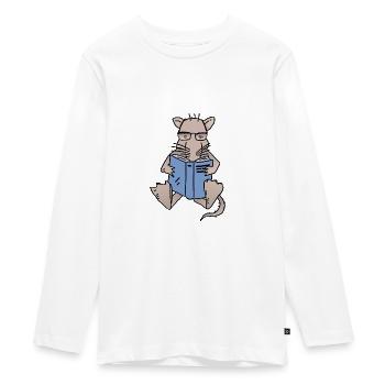 Rat de bibliothèque - T-shirt manches longues Premium Ado - blanc - Devant - AI Model Kid Female (0cm)