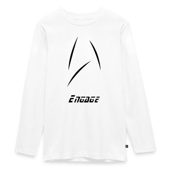 Stern engagieren minimal - Teenager Premium Bio Langarmshirt - Weiß - Vorne - AI Model Kid Female (0cm)