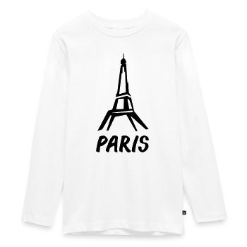 eifelturm_2 - Teenager Premium Bio Langarmshirt - Weiß - Vorne - AI Model Kid Female (0cm)