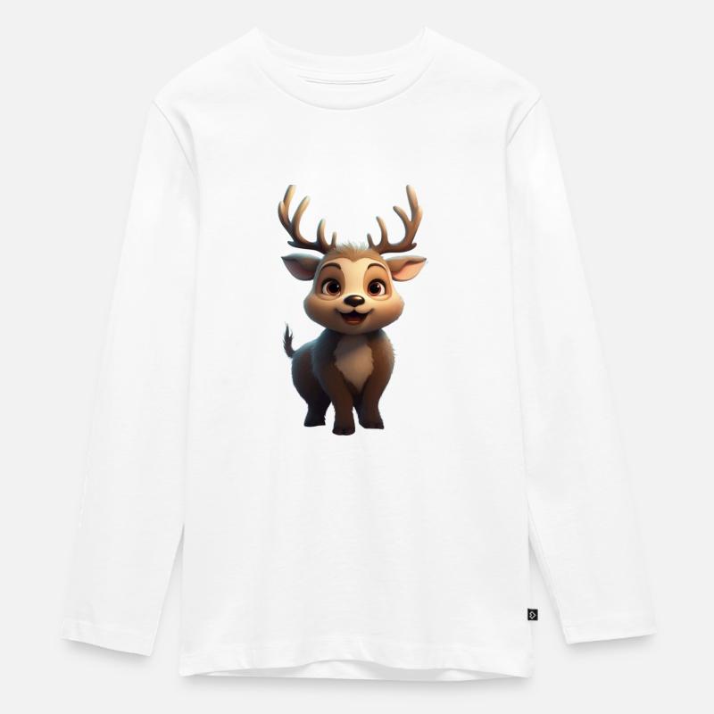Cerf gras - T-shirt manches longues Premium Ado - blanc